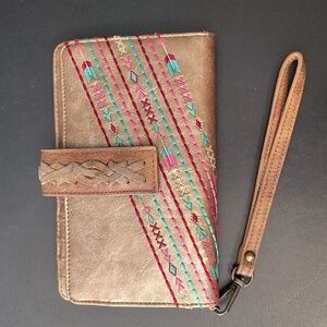 Catchfly Studio Women's Wallet Southwest Embroidery Wallet Clutch Large